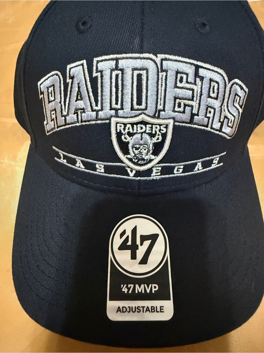 Las Vegas Raiders Black Adjustable Baseball Cap with Silver Buckle